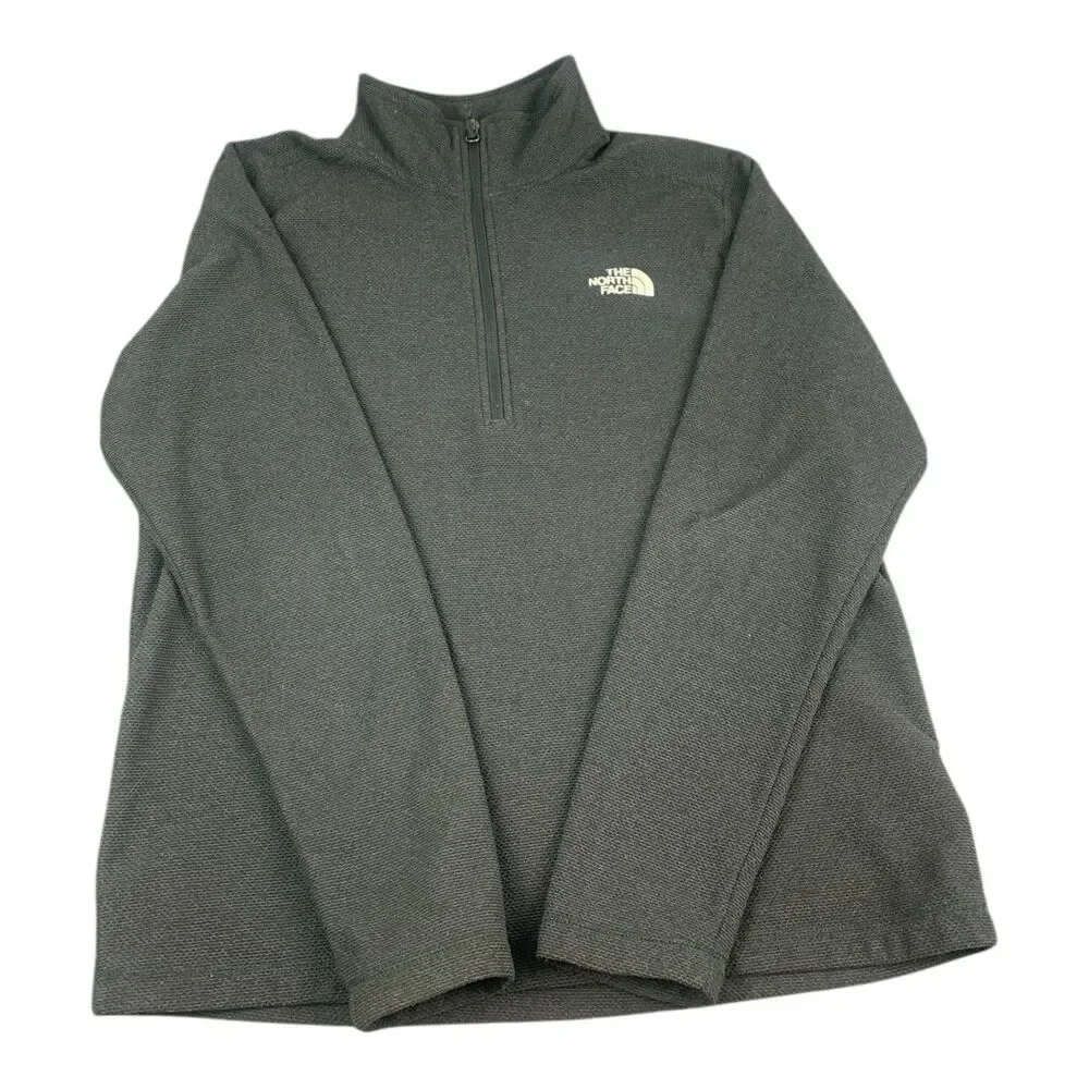 The North Face 1/4 Zip Sweater, Gray, High Neck Pullover Fleece, Men’s Sz Large